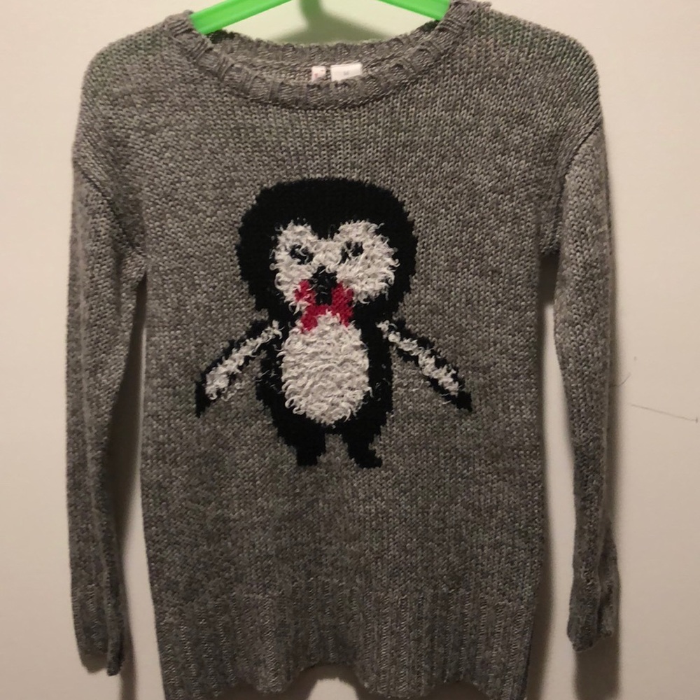 Cute penguin oversized girl sweater